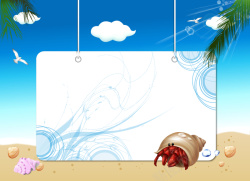 沙滩吊牌矢量图蓝色卡通吊牌背景高清图片