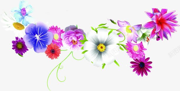水彩创意合成五颜六色的花朵效果png免抠素材_新图网 https://ixintu.com 水彩 创意 合成 五颜六色 花朵 效果