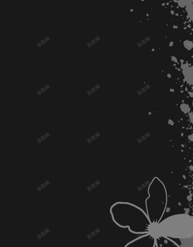 黑色背景下的灰色线条花朵花纹H5背景jpg设计背景_新图网 https://ixintu.com 黑色背景 灰色 线条 花朵 花纹 PPT 展架 广告 商务 H5背景