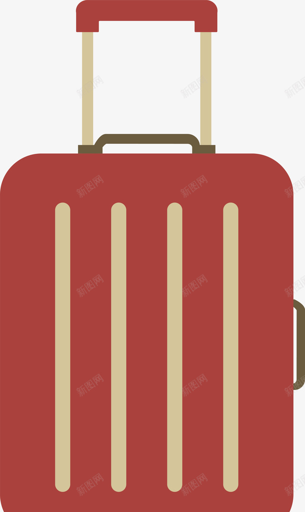 扁平化红色行李箱png免抠素材_新图网 https://ixintu.com 矢量图案 红色 行李箱 扁平化 度假 旅行 卡通装饰
