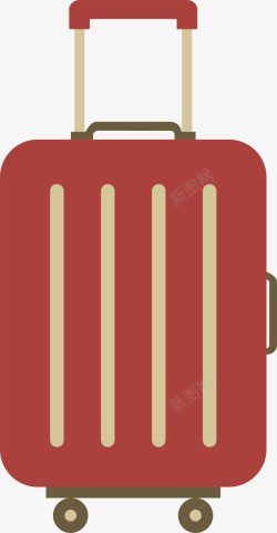 扁平化行李箱扁平化红色行李箱高清图片