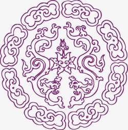 浅紫色中国传统花纹图案背景素材