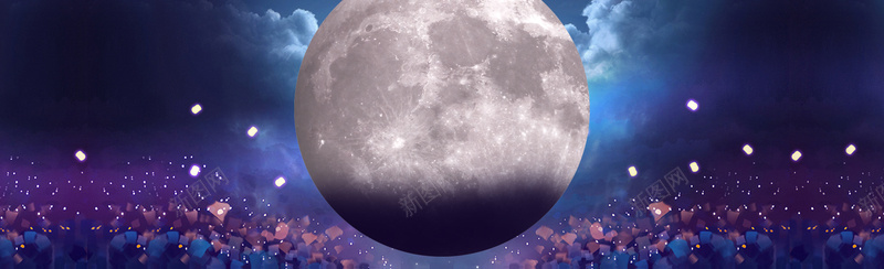 天猫背景psd设计背景_新图网 https://ixintu.com 海报banner 月亮 月球 活力 科技 科幻 商务