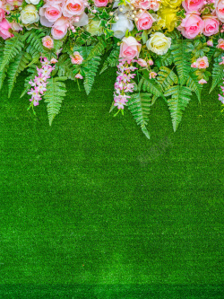 鲜花预定绿色小清新花卉花店预定海报背景高清图片