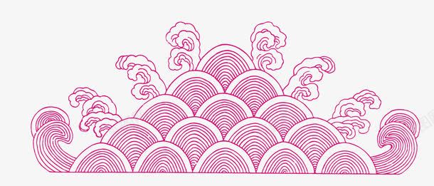 水纹png免抠素材_新图网 https://ixintu.com 中国传统纹样 中国传统纹案 中国风 图案 水纹 矢量 红色 装饰