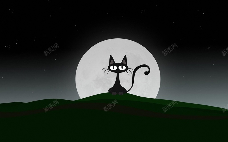 卡通夜晚黑猫背景jpg设计背景_新图网 https://ixintu.com 卡通 夜晚 月亮 童趣 黑猫 简约 创意 文艺 渐变 黑色 海报 背景