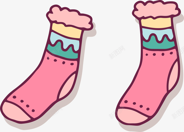 少女心袜子装饰素材eps免抠素材_新图网 https://ixintu.com 矢量图案 扁平化 少女心 设计图 卡通装饰 粉色袜子