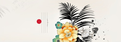 文艺盛典简约手绘花朵海报背景高清图片