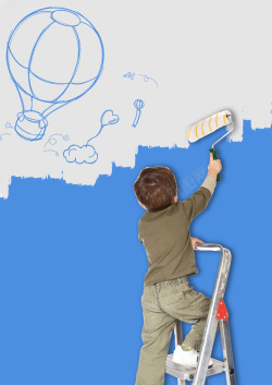 乳胶漆健康漆儿童健康漆电商宣传海报背景模板高清图片