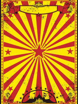 红黄相间复古红黄相间马戏团宣传海报高清图片