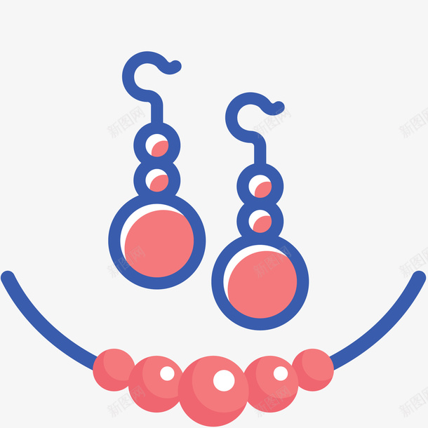矢量装饰耳环项链素材ai免抠素材_新图网 https://ixintu.com 矢量图 装饰图案 饰品 耳环 项链 装饰饰品
