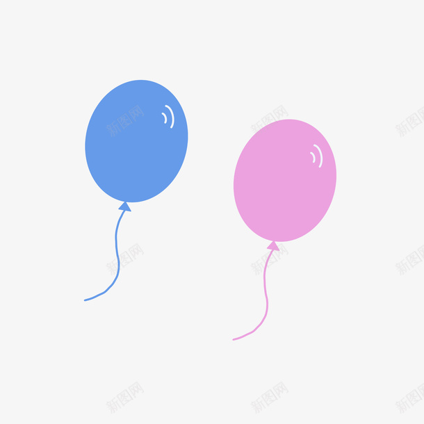 彩色气球卡通气球儿童节主题png免抠素材_新图网 https://ixintu.com 彩色气球 卡通气球 蓝色气球 粉色气球