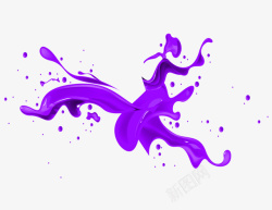 紫色颜料飞溅效果元素素材