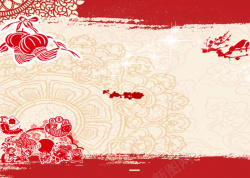 剪纸笔刷笔刷新年剪纸春节节日背景高清图片
