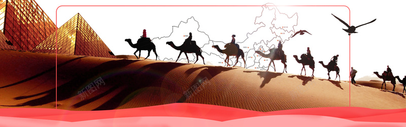 一带一路背景bannerjpg设计背景_新图网 https://ixintu.com 一带一路背景 中国地图 建筑 沙漠 骆驼 几何图形 线条 全屏背景 banner