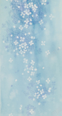 清新蓝色花卉壁纸平面广告背景