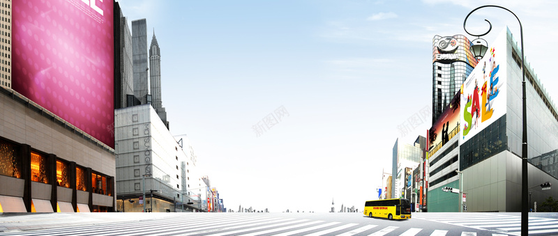 插画背景jpg设计背景_新图网 https://ixintu.com 购物 蓝天 城市建筑 汽车 公路 淘宝天猫促销海报 海报banner 卡通 童趣 手绘