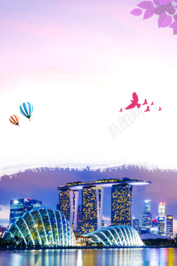 迪拜风光签证旅游度假海报背景素材背景