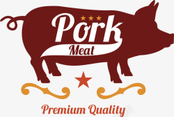 猪肉餐饮标签素材