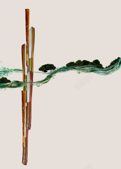 竹扇纵横皆影响世界地产海报设计高清图片