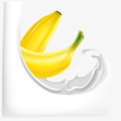 牛奶和香蕉广告设计矢量素材