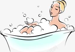 女人泡澡泡澡带的女人高清图片