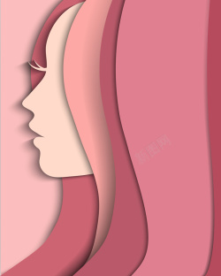 欧美美女图案粉色美女矢量简约封面背景素材高清图片