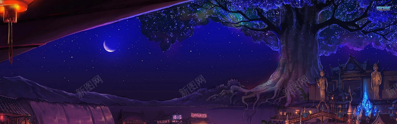 手绘夜晚树木背景jpg设计背景_新图网 https://ixintu.com 夜晚 手绘 月亮 树木 背景 星空 海报banner 星云 星海 星际 卡通 童趣