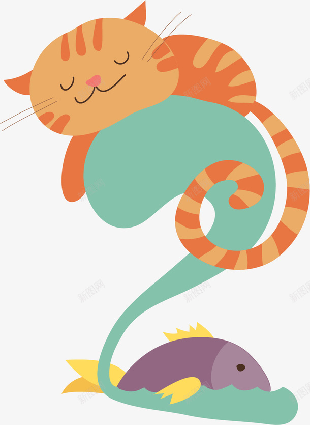 卡通可爱猫咪png免抠素材_新图网 https://ixintu.com 卡通 小清新 可爱 猫咪 扁平化插画 矢量图案