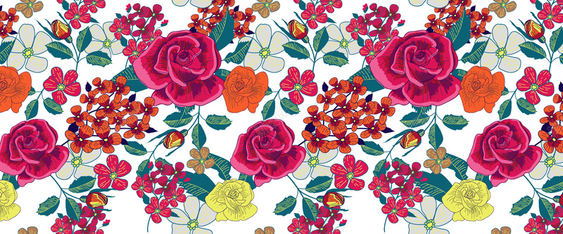 玫瑰花卉背景jpg设计背景_新图网 https://ixintu.com 海报banner 玫瑰花 卡通 手绘 童趣 手绘花朵