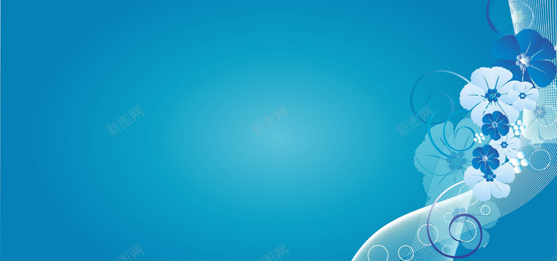 手绘花纹花样线条背景图eps设计背景_新图网 https://ixintu.com 艺术花卉 彩绘 渐变 花纹 蓝色 海报banner 卡通 童趣 手绘