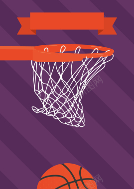 卡通扁平篮球激情球赛球框背景素材背景