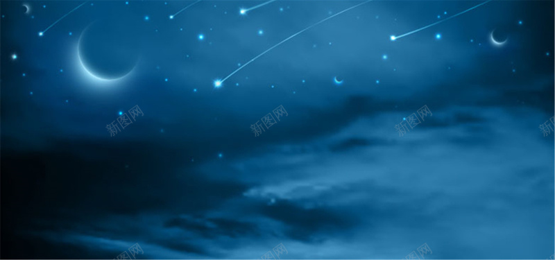 梦幻蓝色月亮背景jpg设计背景_新图网 https://ixintu.com 梦幻 蓝色 夜空 星星 月亮 海报banner 卡通 童趣 手绘