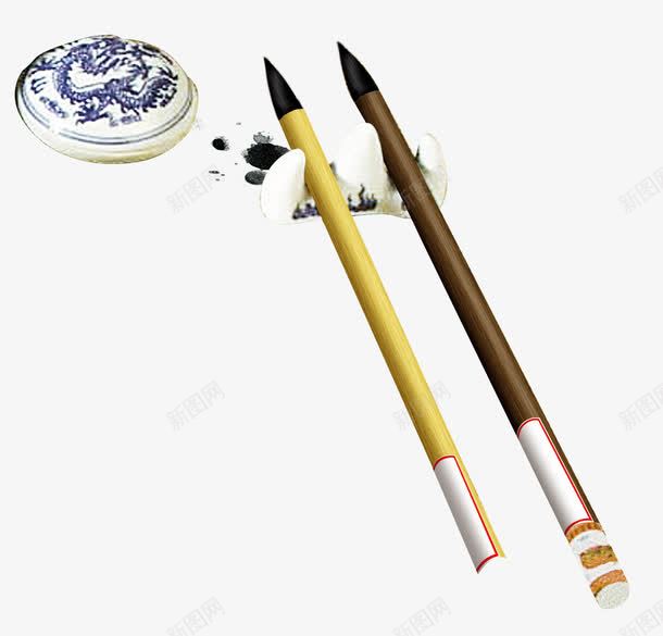 毛笔笔架psd免抠素材_新图网 https://ixintu.com 姣涚瑪 绗旀灦 涓 绗斿