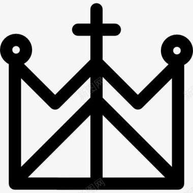 皇家天主教冠与跨图标图标