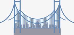 蓝色吊桥建筑矢量图素材
