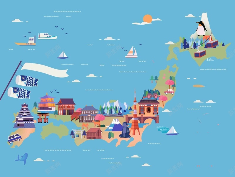 手绘矢量旅游日本景点九州四国东京海报eps设计背景_新图网 https://ixintu.com 东京 九州 北海道 和服 四国 地图 富士山 手绘 旅游 日本 日本卡通地图 日本旅游 景点 樱花 海报 矢量 简笔画山 美丽的富士山