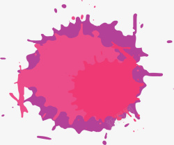 粉紫色水彩泼墨效果素材