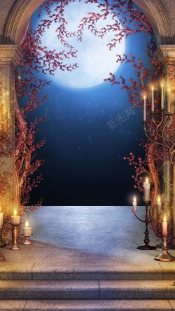 梦幻门梦幻星空H5背景高清图片