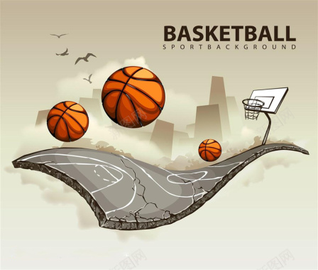 大学生篮球运动会海报矢量图背景