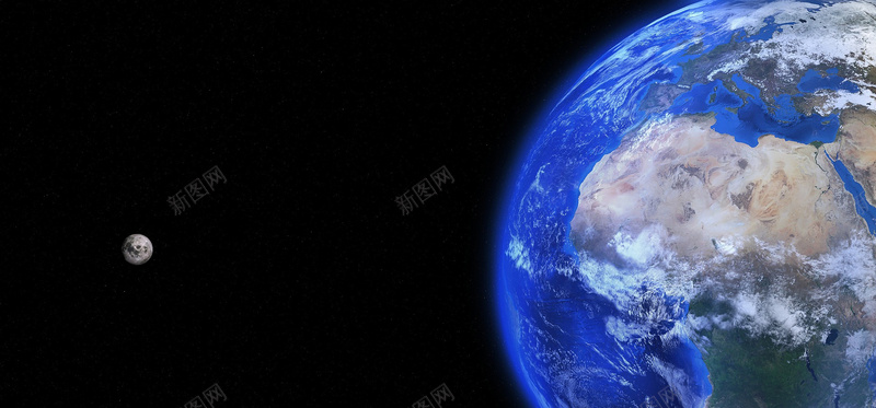 摄影地球与月亮jpg设计背景_新图网 https://ixintu.com 摄影 地球 月亮 宇宙 黑色 广阔 震撼 科学 海报banner 风景