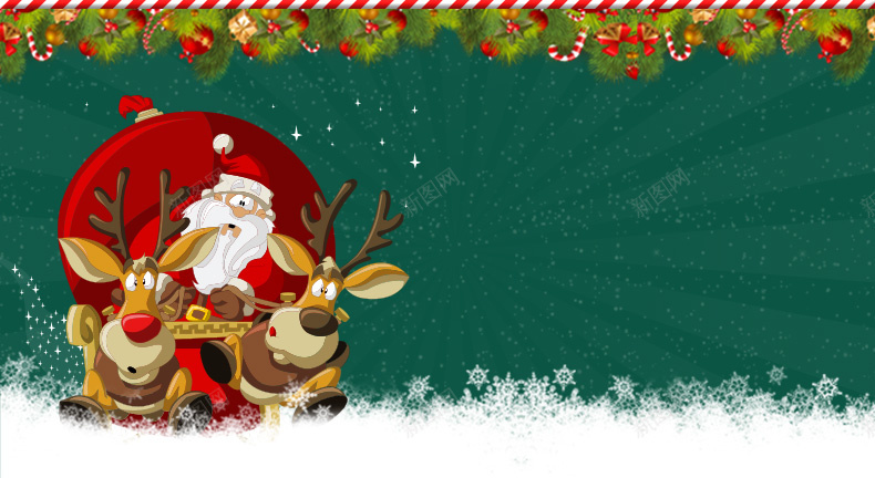 绿色圣诞节psd设计背景_新图网 https://ixintu.com 圣诞气氛 圣诞背景 圣诞节 元旦 圣诞树 圣诞老人 详情页海报 卡通 童趣 手绘