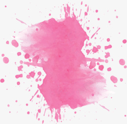 粉红色水彩泼墨效果素材