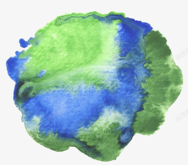 蓝色水彩效果png免抠素材_新图网 https://ixintu.com 水彩效果 水彩痕迹 彩色水墨 渐变渲染 PS水彩笔刷