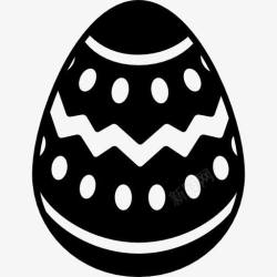 蛋形状机器人复活节彩蛋用线条和圆点装饰图标高清图片