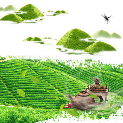 绿茶茶茶汤茶园茶叶春茶节PSD分层主图背景素材高清图片