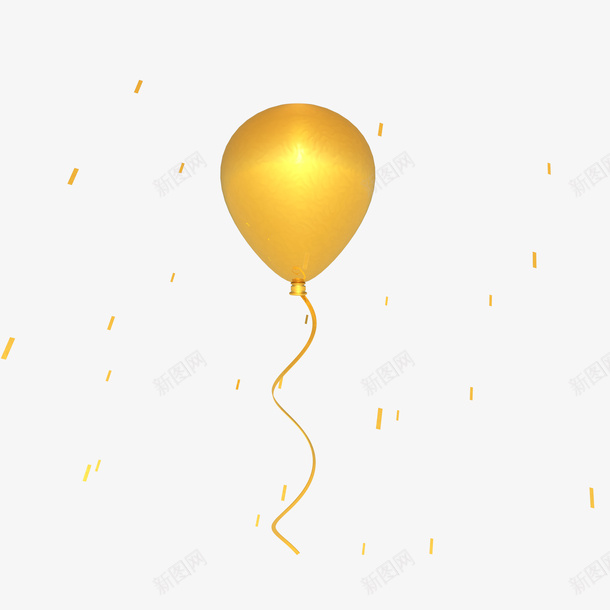 电商促销装饰金色气球元素png免抠素材_新图网 https://ixintu.com 电商 气球 促销 节日 金色