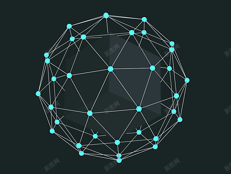 黑色立体几何背景psd设计背景_新图网 https://ixintu.com 蓝绿色 几何 立体 线条 黑色 白色 多面体 海报 背景