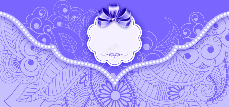奢华婚礼蕾丝纹理紫色banner背景背景