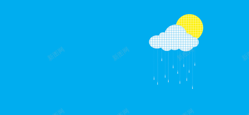 蓝色太阳云朵背景图jpg设计背景_新图网 https://ixintu.com 太阳 云朵 下雨 卡通 海报banner 童趣 手绘
